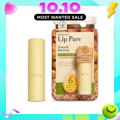 MENTHOLATUM LIP Lip Pure Botanical Oil Fragrance Free (Natural Beewax Formulation + Infused With Botanical Oil + Protect & Condition Lips) 4g image