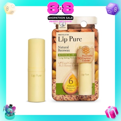 MENTHOLATUM LIP - Lip Pure Botanical Oil Fragrance Free (Natural Beewax Formulation + Infused With Botanical Oil + Protect & Condition Lips) 4g