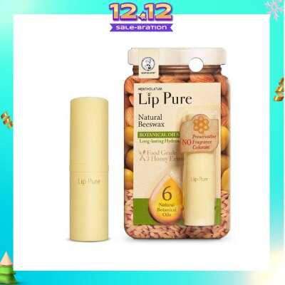 MENTHOLATUM LIP Lip Pure Botanical Oil Fragrance Free (Natural Beewax Formulation + Infused With Botanical Oil + Protect & Condition Lips) 4g