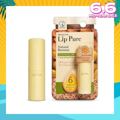 MENTHOLATUM LIP Lip Pure Botanical Oil Fragrance Free (Natural Beewax Formulation + Infused With Botanical Oil + Protect & Condition Lips) 4g