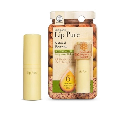 MENTHOLATUM LIP Lip Pure Botanical Oil Fragrance Free (Natural Beewax Formulation + Infused With Botanical Oil + Protect & Condition Lips) 4g