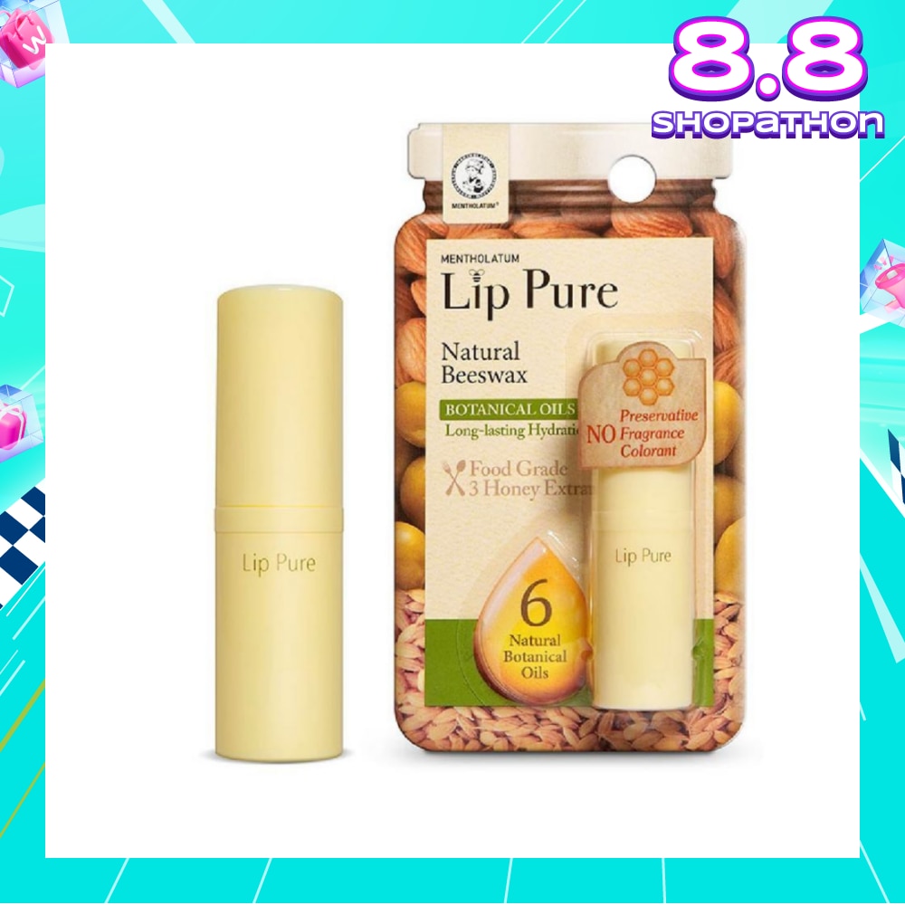 Lip Pure Botanical Oil Fragrance Free (Natural Beewax Formulation + Infused With Botanical Oil + Protect & Condition Lips) 4g