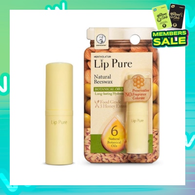MENTHOLATUM LIP Lip Pure Botanical Oil Fragrance Free (Natural Beewax Formulation + Infused With Botanical Oil + Protect & Condition Lips) 4g