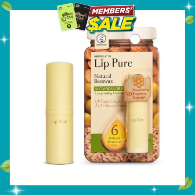 MENTHOLATUM LIP Lip Pure Botanical Oil Fragrance Free (Natural Beewax Formulation + Infused With Botanical Oil + Protect & Condition Lips) 4g image