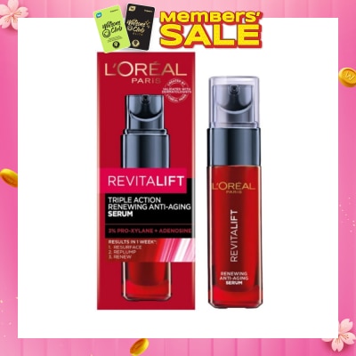 L'OREAL PARIS SKINCARE Revitalift Triple Action Renewing Anti-Aging Serum (To Resurface, Replump & Renew) 30ml