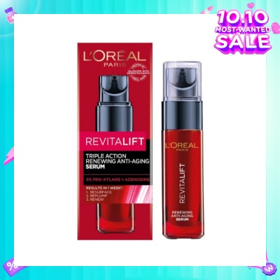 L'OREAL PARIS SKINCARE Revitalift Triple Action Renewing Anti-Aging Serum (To Resurface, Replump & Renew) 30ml