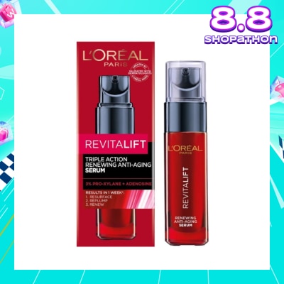 L'OREAL PARIS SKINCARE Revitalift Triple Action Renewing Anti-Aging Serum (To Resurface, Replump & Renew) 30ml