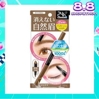 BROWLASH Water Strong W Eyebrow (Gel Pencil x Powder) Light Brown 1s