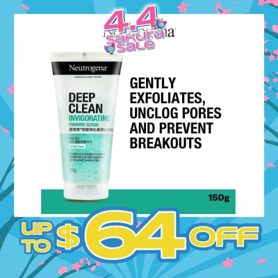 NEUTROGENA - Invigorating Foaming Scrub (To Gently Exfoliates, Unclog Pores & Prevent Breakouts) 150g