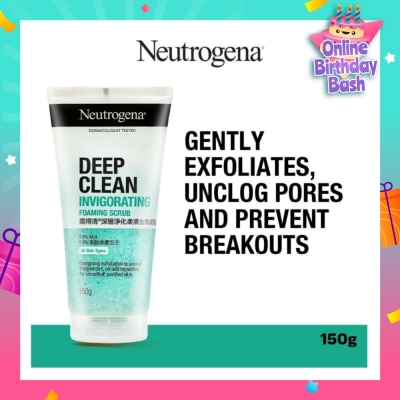 NEUTROGENA Invigorating Foaming Scrub (To Gently Exfoliates, Unclog Pores & Prevent Breakouts) 150g