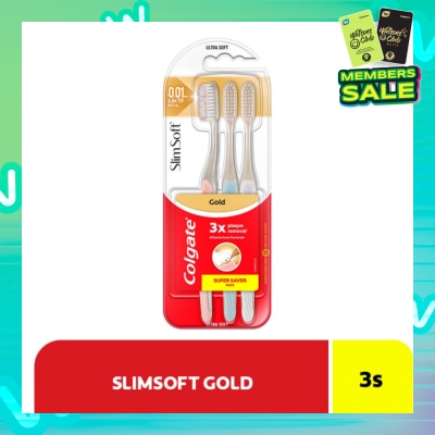 COLGATE Slim Soft Charcoal Gold Toothbrush Triple Pack 3s