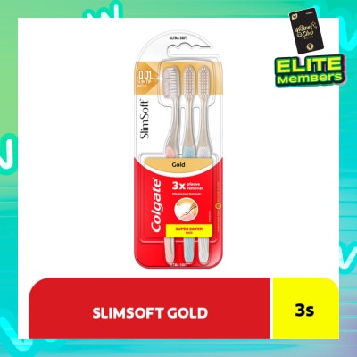 COLGATE Slim Soft Charcoal Gold Toothbrush Triple Pack 3s