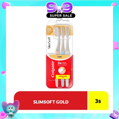 COLGATE - Slim Soft Charcoal Gold Toothbrush Triple Pack 3s image
