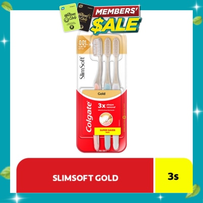 COLGATE Slim Soft Charcoal Gold Toothbrush Triple Pack 3s image