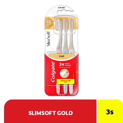 COLGATE Slim Soft Charcoal Gold Toothbrush Triple Pack 3s