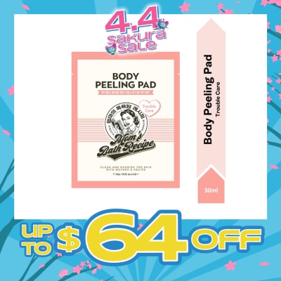 MOM'S BATH RECIPE - Body Peeling Trouble Care Pad (For Trouble-Prone & Clogged Pores Skin) 1s