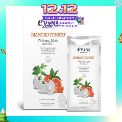 EVANS Dermalogical Diamond Tomato Whitening Mask with Vitamin C 25ml x 5s