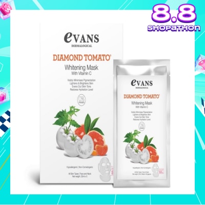 EVANS Dermalogical Diamond Tomato Whitening Mask with Vitamin C 25ml x 5s
