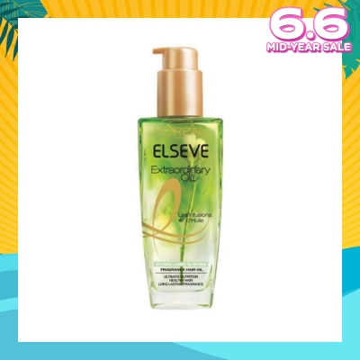 L'OREAL PARIS ELSEVE Extraordinary Oil Hair Treatment Fragrance Floral Botanical Jasmine Oil Infusion Hair Oil (For Coarse and Unruly Hair) 100ml