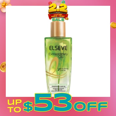 L'OREAL PARIS ELSEVE Extraordinary Oil Hair Treatment Fragrance Floral Botanical Jasmine Oil Infusion Hair Oil (For Coarse and Unruly Hair) 100ml