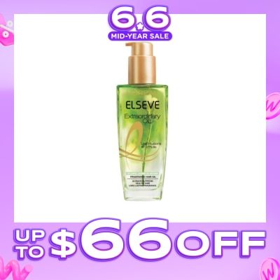 L'OREAL PARIS ELSEVE - Extraordinary Oil Hair Treatment Fragrance Floral Botanical Jasmine Oil Infusion Hair Oil (For Coarse and Unruly Hair) 100ml