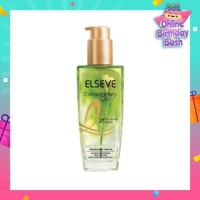 L'OREAL PARIS ELSEVE Extraordinary Oil Hair Treatment Fragrance Floral Botanical Jasmine Oil Infusion Hair Oil (For Coarse and Unruly Hair) 100ml
