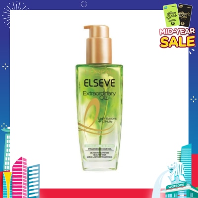 L'OREAL PARIS ELSEVE Extraordinary Oil Hair Treatment Fragrance Floral Botanical Jasmine Oil Infusion Hair Oil (For Coarse and Unruly Hair) 100ml