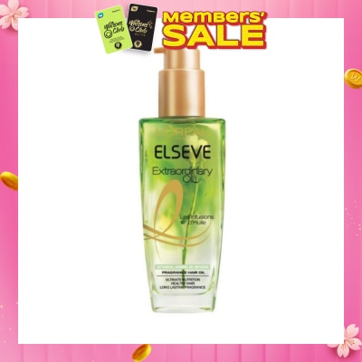 L'OREAL PARIS ELSEVE Extraordinary Oil Hair Treatment Fragrance Floral Botanical Jasmine Oil Infusion Hair Oil (For Coarse and Unruly Hair) 100ml