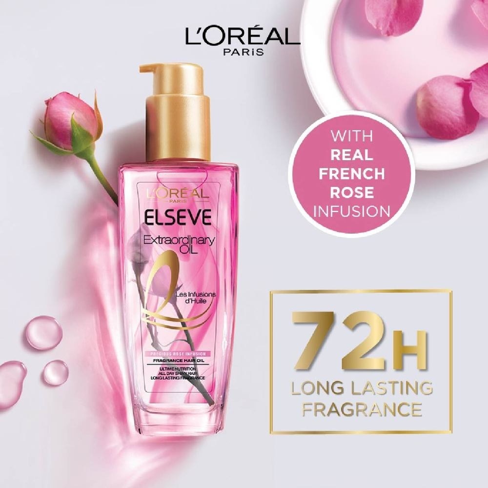 Extraordinary Oil Hair Treatment Fragrance Floral French Rose Oil Infusion Hair Oil (For Frizzy & Dull Hair) 100ml