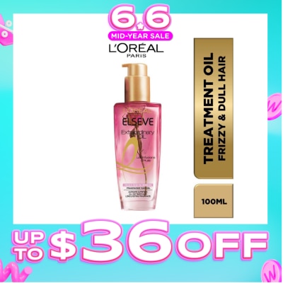 L'OREAL PARIS ELSEVE - Extraordinary Oil Hair Treatment Fragrance Floral French Rose Oil Infusion Hair Oil (For Frizzy & Dull Hair) 100ml