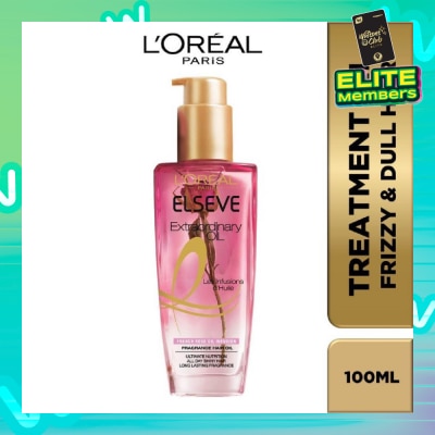L'OREAL PARIS ELSEVE Extraordinary Oil Hair Treatment Fragrance Floral French Rose Oil Infusion Hair Oil (For Frizzy & Dull Hair) 100ml