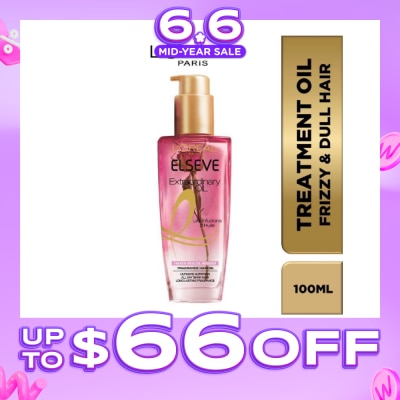 L'OREAL PARIS ELSEVE - Extraordinary Oil Hair Treatment Fragrance Floral French Rose Oil Infusion Hair Oil (For Frizzy & Dull Hair) 100ml