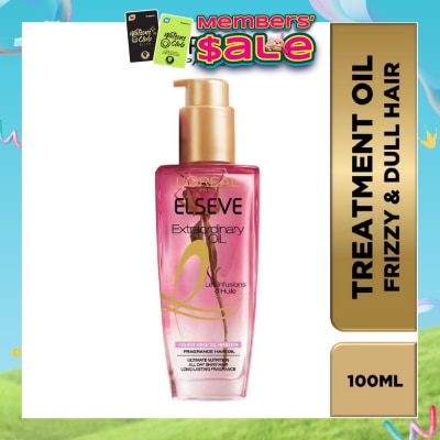 L'OREAL PARIS ELSEVE - Extraordinary Oil Hair Treatment Fragrance Floral French Rose Oil Infusion Hair Oil (For Frizzy & Dull Hair) 100ml