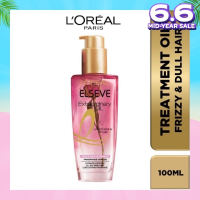 L'OREAL PARIS ELSEVE Extraordinary Oil Hair Treatment Fragrance Floral French Rose Oil Infusion Hair Oil (For Frizzy & Dull Hair) 100ml
