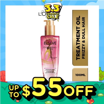 L'OREAL PARIS ELSEVE Extraordinary Oil Hair Treatment Fragrance Floral French Rose Oil Infusion Hair Oil (For Frizzy & Dull Hair) 100ml