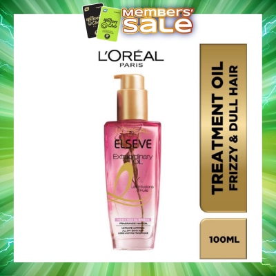 L'OREAL PARIS ELSEVE - Extraordinary Oil Hair Treatment Fragrance Floral French Rose Oil Infusion Hair Oil (For Frizzy & Dull Hair) 100ml