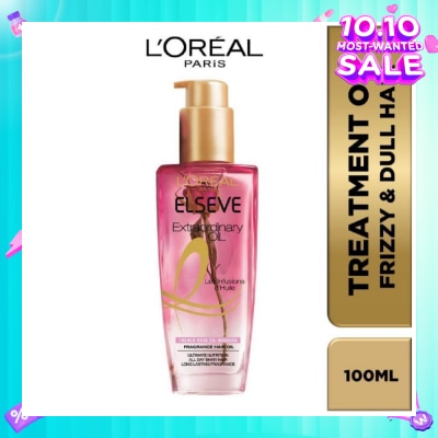 L'OREAL PARIS ELSEVE Extraordinary Oil Hair Treatment Fragrance Floral French Rose Oil Infusion Hair Oil (For Frizzy & Dull Hair) 100ml