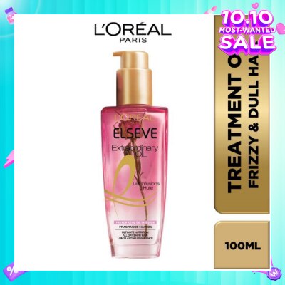 L'OREAL PARIS ELSEVE Extraordinary Oil Hair Treatment Fragrance Floral French Rose Oil Infusion Hair Oil (For Frizzy & Dull Hair) 100ml