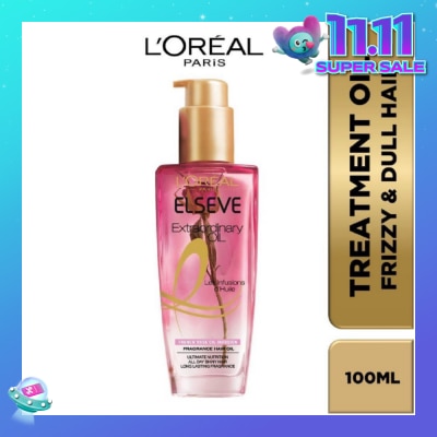 L'OREAL PARIS ELSEVE Extraordinary Oil Hair Treatment Fragrance Floral French Rose Oil Infusion Hair Oil (For Frizzy & Dull Hair) 100ml