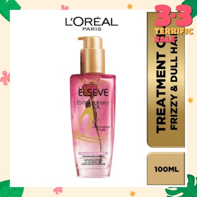 L'OREAL PARIS ELSEVE Extraordinary Oil Hair Treatment Fragrance Floral French Rose Oil Infusion Hair Oil (For Frizzy & Dull Hair) 100ml