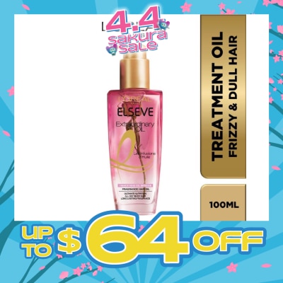 L'OREAL PARIS ELSEVE - Extraordinary Oil Hair Treatment Fragrance Floral French Rose Oil Infusion Hair Oil (For Frizzy & Dull Hair) 100ml