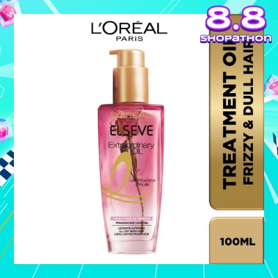 L'OREAL PARIS ELSEVE Extraordinary Oil Hair Treatment Fragrance Floral French Rose Oil Infusion Hair Oil (For Frizzy & Dull Hair) 100ml