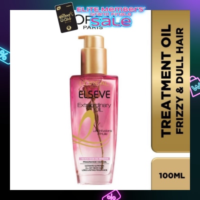 L'OREAL PARIS ELSEVE Extraordinary Oil Hair Treatment Fragrance Floral French Rose Oil Infusion Hair Oil (For Frizzy & Dull Hair) 100ml