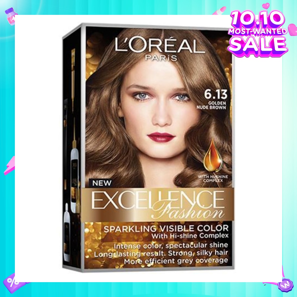L'OREAL PARIS EXCELLENCE Fashion Hair Colour #6.13 Golden Nude Brown 1s