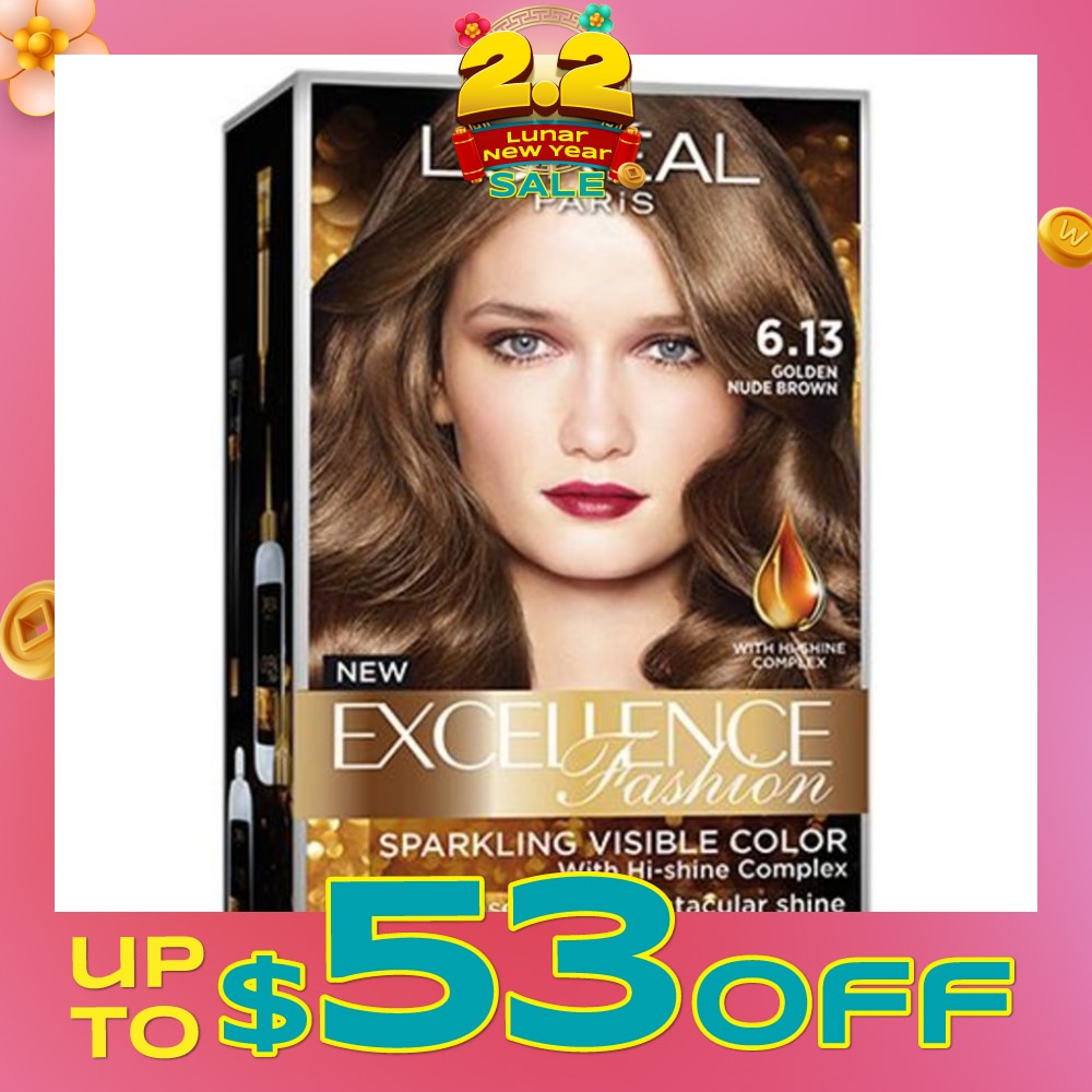 L'OREAL PARIS EXCELLENCE Fashion Hair Colour #6.13 Golden Nude Brown 1s