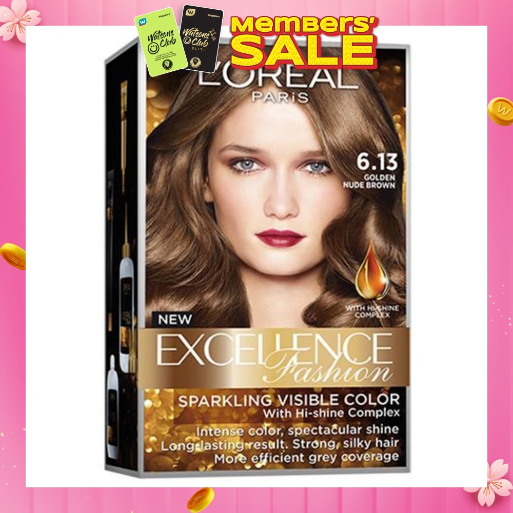 L'OREAL PARIS EXCELLENCE Fashion Hair Colour #6.13 Golden Nude Brown 1s