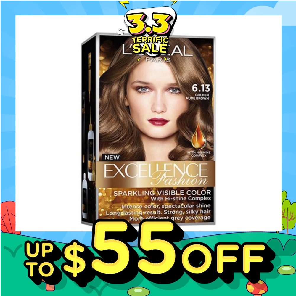 L'OREAL PARIS EXCELLENCE Fashion Hair Colour #6.13 Golden Nude Brown 1s