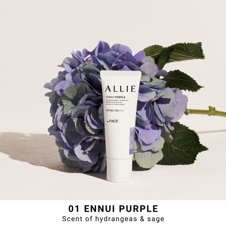 Color Tuning UV 01 Ennui Purple Sunscreen Limited Edition Set (Allie Ennui Purple SPF50+ PA++++ 40g & Freeplus Mild Soap Amino Acid Face Wash 100g) 1s