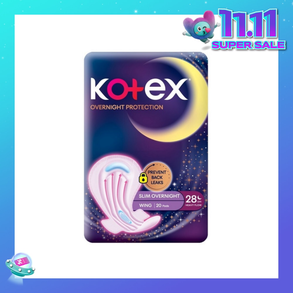 Soft & Smooth 360° Protection Slim Overnight Sanitary Pad Wing 28cm (For Heavy Flow) 20s