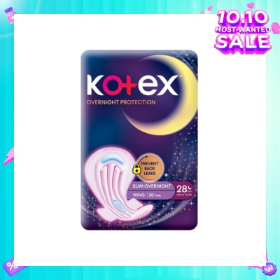 KOTEX Soft & Smooth 360° Protection Slim Overnight Sanitary Pad Wing 28cm (For Heavy Flow) 20s